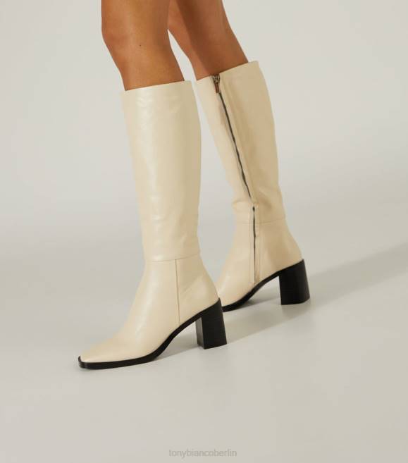 kniehohe Stiefel| de Tony Bianco Frauen Darby-Kalbsstiefel Ecru Venedig 4624463